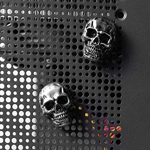 Skull Refrigerator Magnets - 6 Pcs Black Stainless Steel Cute & Cool Kitchen Decor