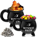 2-Pack Witch Cauldron Ceramic Mugs 12 oz Halloween Coffee Cups - Black