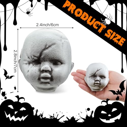 Halloween Baby Doll Heads 48 Pcs Bloody Scary Plastic Props - Classic Variation