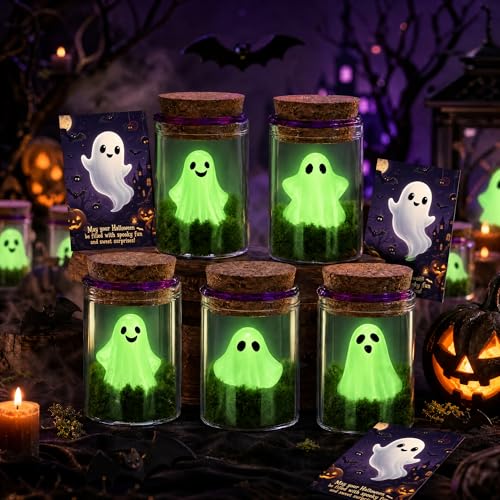 Halloween Ghost Wish Bottle Kit with Glow in The Dark Mini Ghosts & Decorations - 20 Pieces