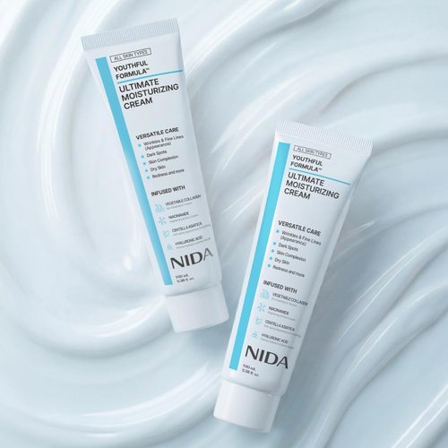NIDA Youthful Formula™ Ultimate Moisturizing Cream | Centella Asiatica, Niacinamide, Hyaluronic Acid, Collagen | Wrinkles, Fine Lines, Dark Spots, Dry Skin, Redness | 3.38 fl. oz., 100ml (New Formula)