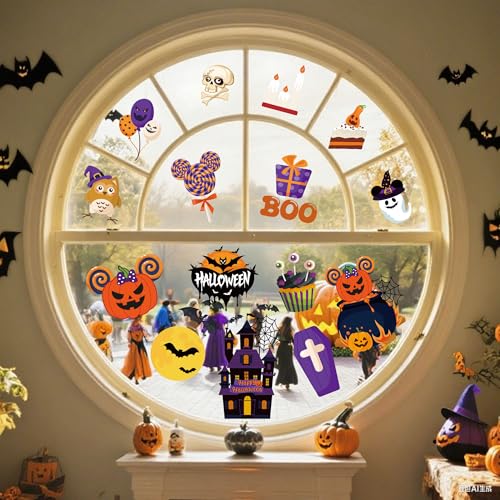 12 Sheet Halloween Window Clings - Festive Decor for Glass Surfaces