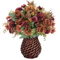 3 Bundles Fall Fake Flowers with Vase - Autumn Centerpieces for Tables