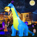 Halloween Inflatable Dinosaur Decoration - 10 FT No Shake Dino Pumpkin Yard Decor