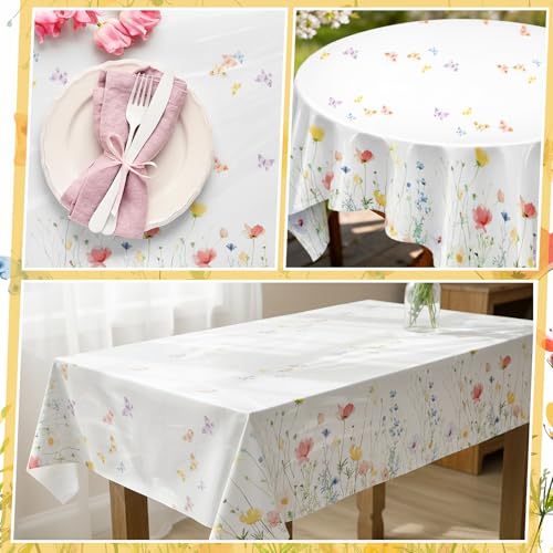 Tudomro Floral 54 Inch x 100 ft Waterproof Disposable Tablecloth Roll for Parties