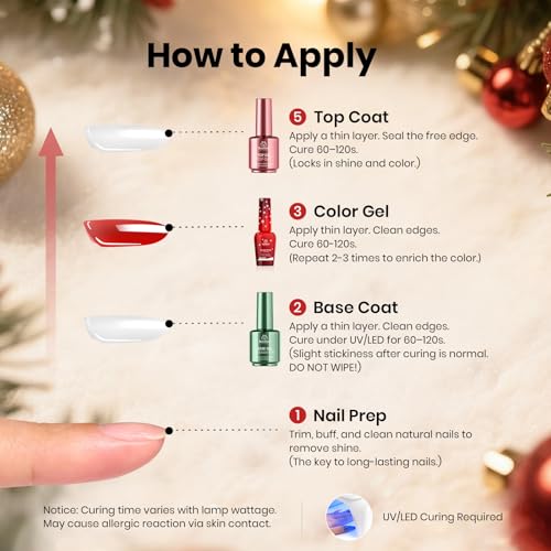Beetles Gel Nail Polish Kit with UV Light - 6 Colors & Nail Tools - Merry Glitz