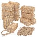 Mini Decorative Hay Bales & Twisted Hemp Rope Set for Fall Halloween Crafts & Rustic Decor