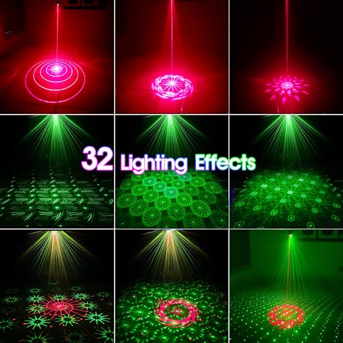 Sound Activated Party Lights with Remote Control - Disco LED Stage Projector for Home & Events