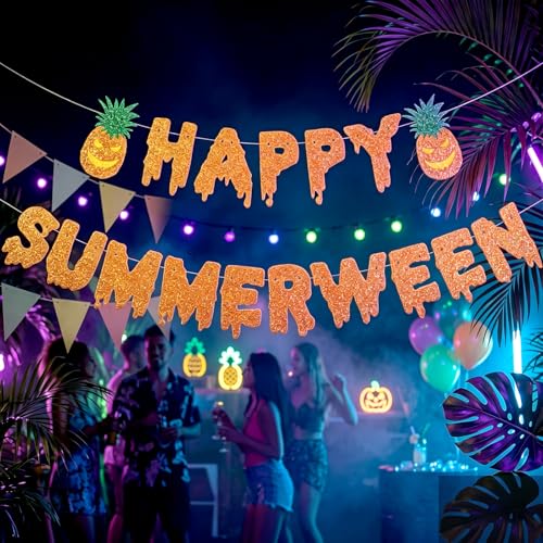 Summer Halloween Banner Spooky & Summer Theme Party Decor