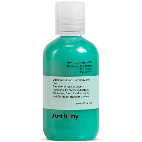 Anthony Men's Body Wash & Shampoo - Invigorating 2-In-1 Liquid Gel Soap with Pine Wood Scent | 3.4 Fl. Oz