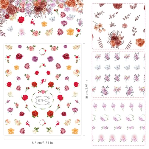 Multicolor Nail Art Rhinestones Kit 3D Flatback Horse Eye & Flower Nail Stickers - 4 Sheets & Tools (Variation: 4 Multicolor)