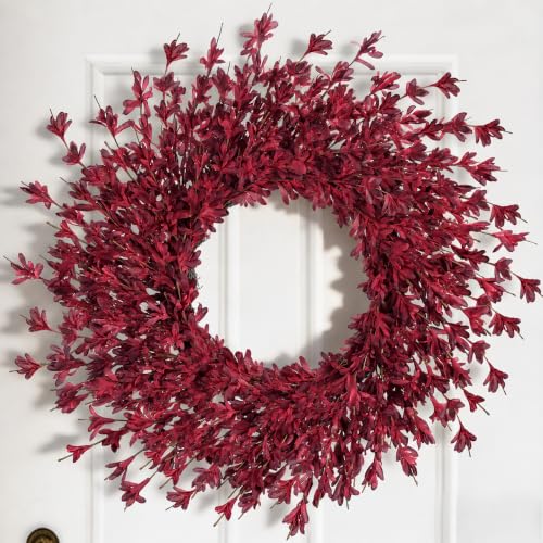 26-Inch Fall Wreath for Front Door - Burgundy Autumn Decoration - Variation of 26in Burgundy