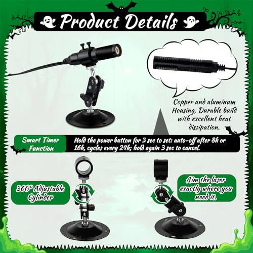 Green Laser Line Projector for Halloween Swamp Party Decoration - IP67 Waterproof