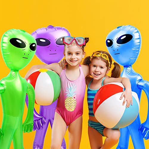 Inflatable Alien Party Decorations - Jumbo 35 and 67 Inch Sets for Halloween and Space Themes