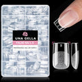 UNA GELLA Short Sharp Square Nail Tips 216pcs - Pre-Etched, Flexi Gel, 12 Sizes
