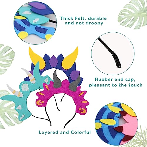 12Pack Dinosaur Headbands for Kids Halloween Party Favors Costume Accessories