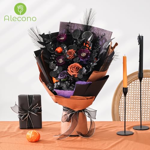 Black Artificial Eucalyptus Stems 100pcs Mixed Greenery for DIY Floral Arrangements