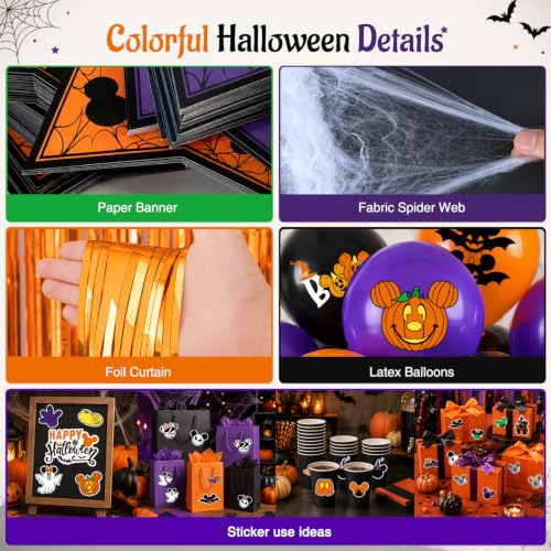 Halloween Party Decorations Bundle with Balloons, Banners & Photo Props