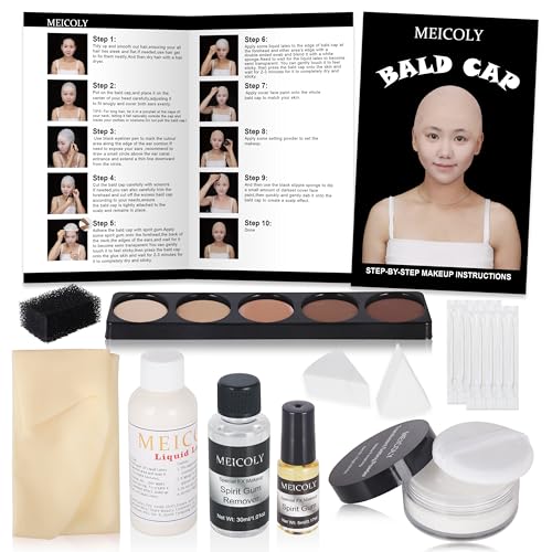 Bald Cap Kit for SFX Makeup, Halloween, Cosplay & Performance – All-in-One Costume Set