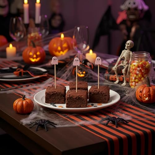 Pink Ghost Cocktail Picks 100 Pcs for Halloween Party Appetizers