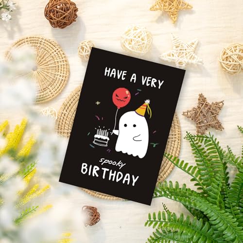 Funny Haunted Ghost Birthday Card for Him Her - Variation #5