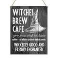 Halloween Witches Wall Art Decor Hanging Sign for Gothic Home & Cafe