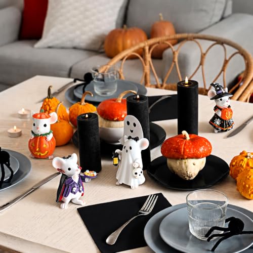 Halloween Mouse Figurines Set - 4 Cute Spooky Table Decorations - Halloween Decor