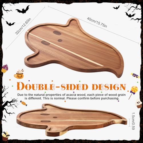 Potchen Ghost Halloween Wooden Charcuterie Board & Serving Tray - Acacia Wood