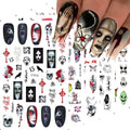 3D Halloween Nail Stickers - Self-Adhesive Ghost Face Decals, 8 Sheets - Variation of THIS listing