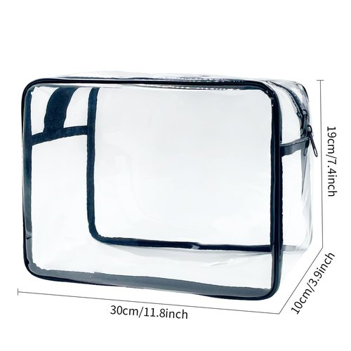 TotePrint Clear Toiletry Bag, PVC Makeup Bag for Women, Spacious Transparent Cosmetic & Toiletry Pouch，Large Transparent Makeup Pouch for Travel (Clear)