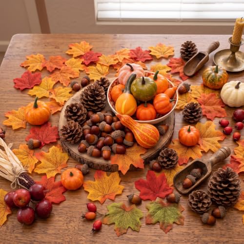 Black Fall Decor Set with Garland & Door Sign - Happy Fall Pumpkin - Fall Maple Leaves