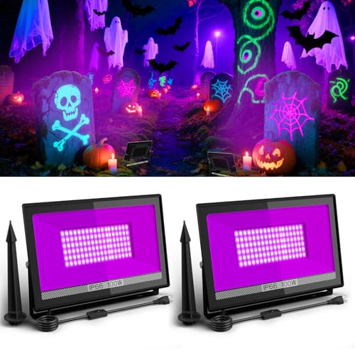 100W LED Black Light Flood Light - Blacklight Party, Outdoor & Indoor Waterproof