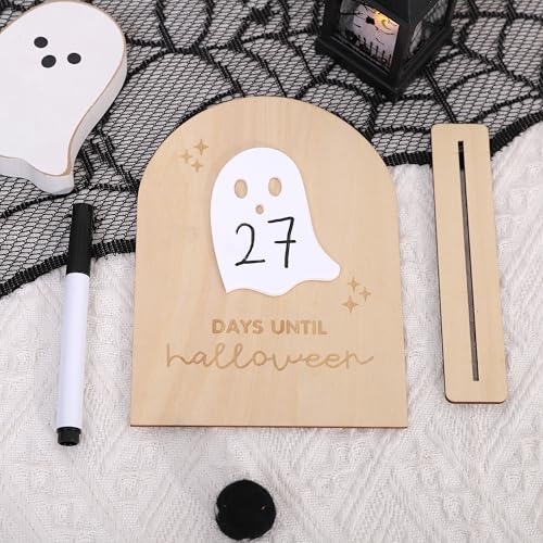 Halloween Countdown Wooden Sign - Reusable Spooky 3D Decor for Indoor Halloween Parties