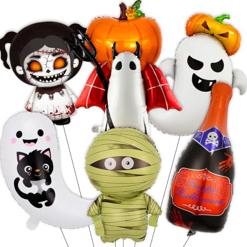 Halloween Balloons Set - 7pcs Cute Demon Mummy Ghost Pumpkin with Variation Balloon-8