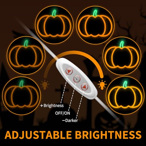 Halloween Pumpkin Neon Sign - 7.3x9in Dimmable Wall Decor with Battery & USB Power - Little Pumpkin Variation