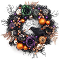 18-Inch Halloween Wreath with Lights for Front Door Party Decor - Valery Madelyn