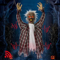 Halloween Animated Hanging Grim Reaper Prop with Voice Control & Glowing Eyes - Multi Color