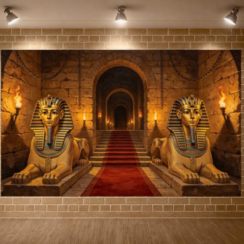 Egyptian Backdrop Banner for Party and Event Decorations - 70 x 43 Inches
