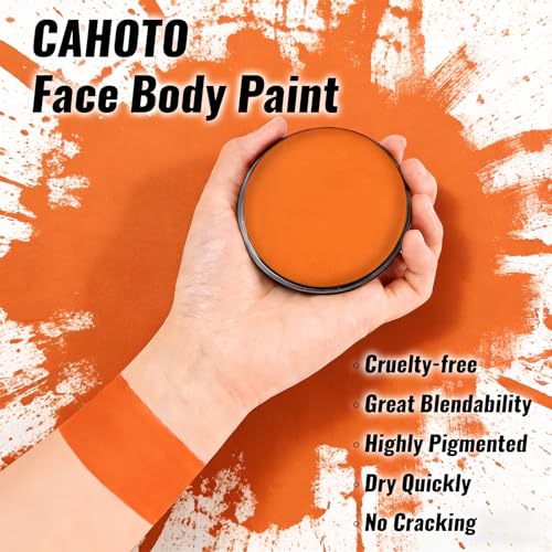 Orange Water-Based Face & Body Paint for Cosplay & Halloween - Vegan & Vivid