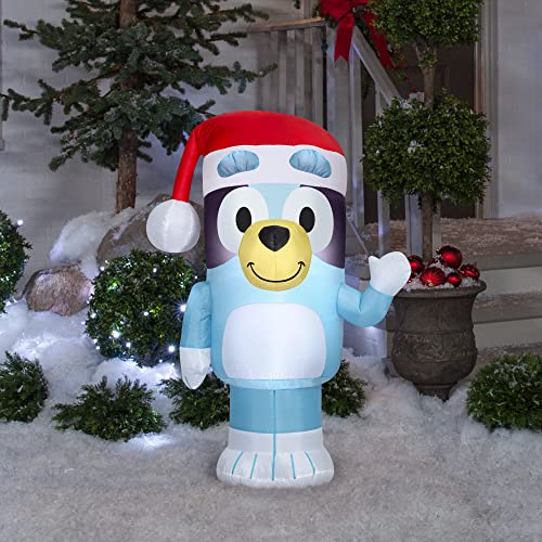 Bluey Christmas Inflatable with Santa Hat - 3.5 FT Lighted Yard Decoration