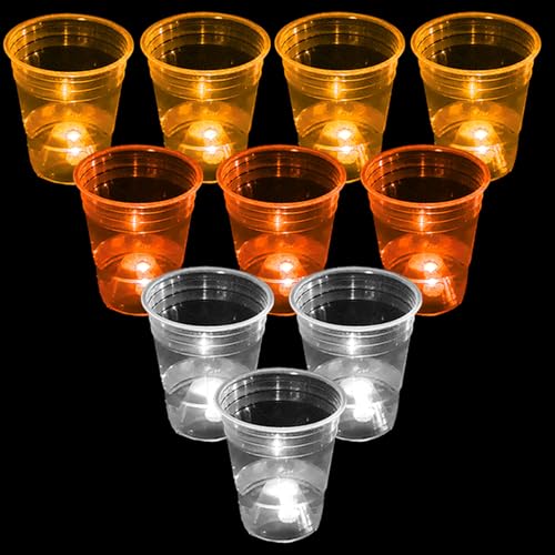 Glow Candy Corn Party Game Set - 22 LED Cups & 6 Halloween Balls for Halloween & Kids Parties