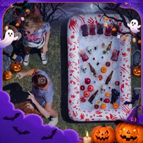 Large Halloween Inflatable Cooler Set - Spooky Blood Pattern, 52.76 x 25.2 Inches