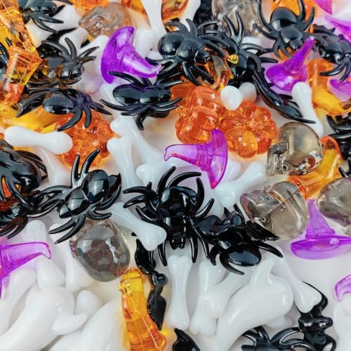 Halloween Acrylic Table Scatter & Vase Filler Set - Skeleton Bones Ghost Pumpkins