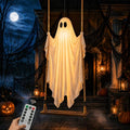 Halloween Decorations Outdoor 6.5FT Swing Ghost Lighted Yard Decor with Remote