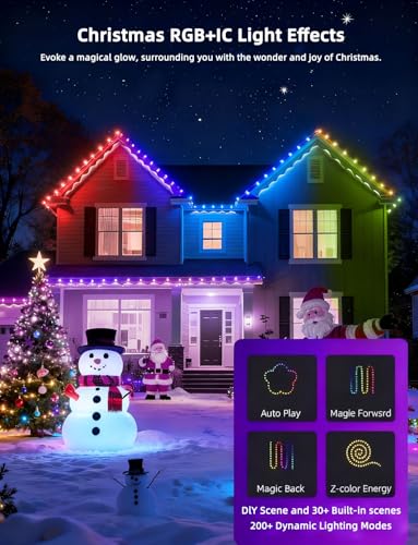 Outdoor RGB LED String Lights with App & Remote Control 100ft Waterproof Christmas Halloween Decor
