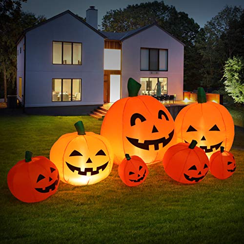 7.5 Ft Halloween Inflatable Pumpkin Decoration with Lights - Yard & Garden Outdoor Decor