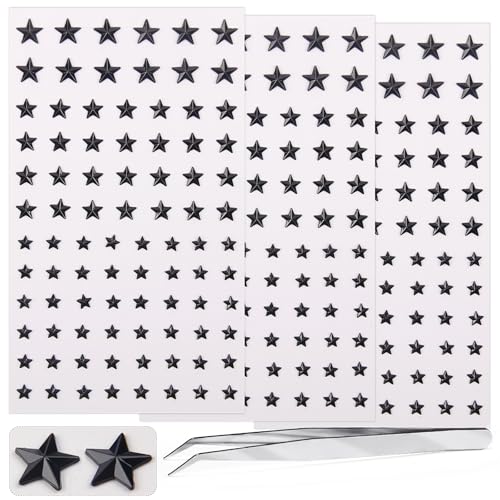 Self-Adhesive Face Gems Star Rhinestones for Makeup & Festival - Black 04
