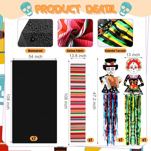 Janinka Black Lighted Dia De Los Muertos Altar Decoration Set - Classic Variation