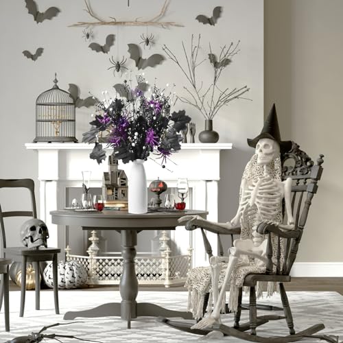 Black Purple Halloween Decorations Set - Indoor Farmhouse Style, 5 Pieces