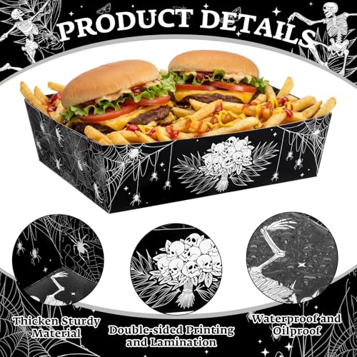 Death to My 20s Disposable Tableware Set - Black and White Gothic Party Trays, 36 Pieces